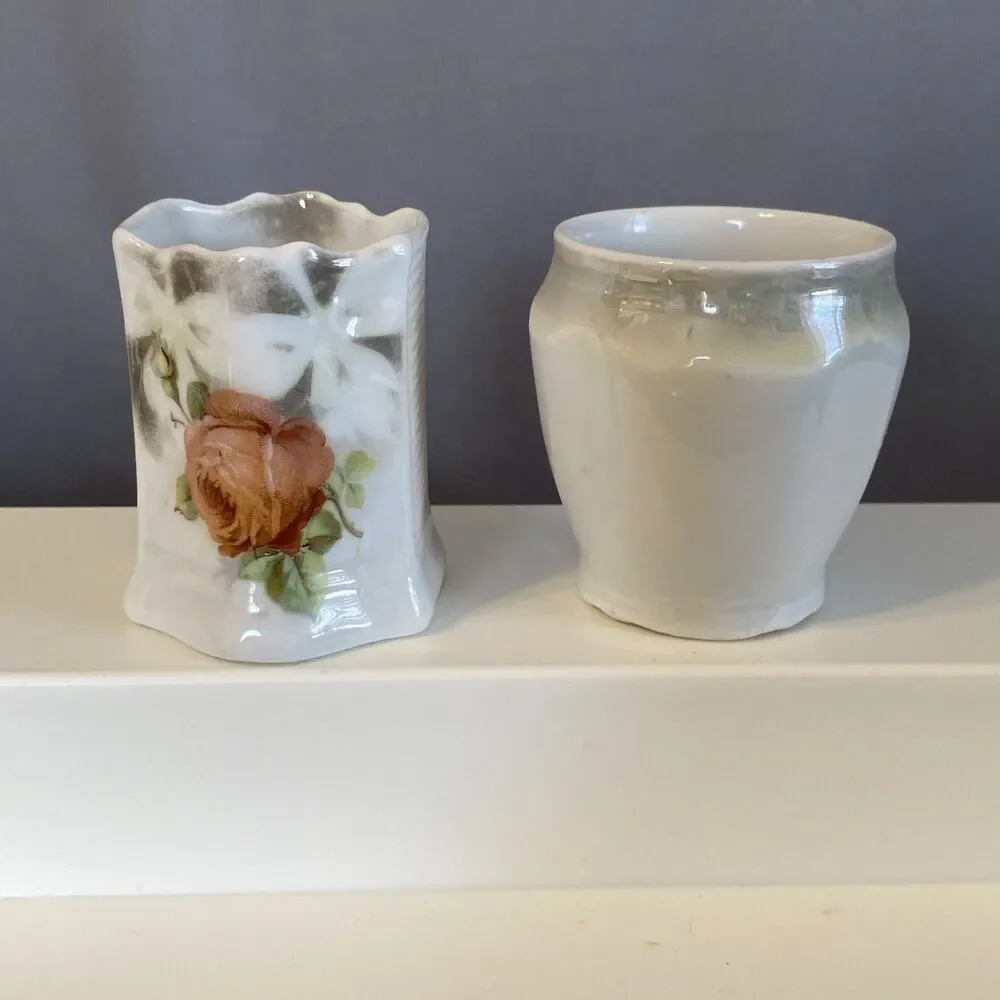 2 Vintage Toothpick Holders Floral Bavaria And Germany